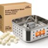 Kraft Stainless Steel Paneer Press Maker - Easy to Use Kraft Stainless Steel Paneer Press Maker - Easy to Use Square Shape Mould Machine for Perfect Homemade Tofu or Paneer, Compact Design 250 ml 10.2 X 4.2 cm (Small)