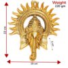 KridayKraft Metal Ganesha ji Statue,Ganpati Wall Hanging Sculpture Lord Ganesh Idol Lucky Feng Shui Wall Decor Your Home, Office,Religious Gift Article Decorative,Showpiece Figurines,20 Cm