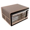 Kuber Industries Oven Top Cover | Non-Woven Microwave Oven Top Cover with 4 Utility Pockets | Oven Cover for Kitchen Décor | Barik Check Oven Top Cover | Brown