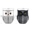 LIFEHAXTORE® Modern Classy Lucky Owl Handicraft Resin Art Figure Showpiece (Black and White, 2 Piece)