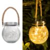 LITVERSE Outdoor Solar Hanging Crack Glass 30 LED Lights Waterproof Outdoor Garden Decor Patio Porch Garden Yard Backyard Balcony Lawn Tree Christmas Decor (Warm White)