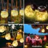 LITVERSE Outdoor Solar Hanging Crack Glass 30 LED Lights Waterproof Outdoor Garden Decor Patio Porch Garden Yard Backyard Balcony Lawn Tree Christmas Decor (Warm White)