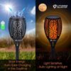 LITVERSE Solar Torch Lights | 96 LED Flickering Flame |2200 mAh | 3 Modes | Auto On/Off | Waterproof Outdoor Landscape & Wall Lighting for Garden, Patio, Yard, Balcony, Restaurant, Diwali | Pack of 2