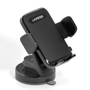 Lapster Autogrip C1 car Mobile Holder for Dashboard with 360 Degree Rotation, Secure Hold Grip, Vacuum Lock Base, One-Hand Operation, Impact-Resistant Design, Mobile Holder for car (Black)