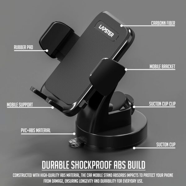 Lapster-Autogrip-C1-car-Mobile-Holder-for-Dashboard-with-360-Degree-Rotation-Secure-Hold-Grip-Vacuum-Lock-Base-One-Hand-Operation-Impact-Resistant-Design-Mobile-Holder-for-car-Black.jpg Lapster Autogrip C1 car Mobile Holder for Dashboard with 360 Degree Rotation, Secure Hold Grip, Vacuum Lock Base, One-Hand Operation, Impact-Resistant Design, Mobile Holder for car (Black)