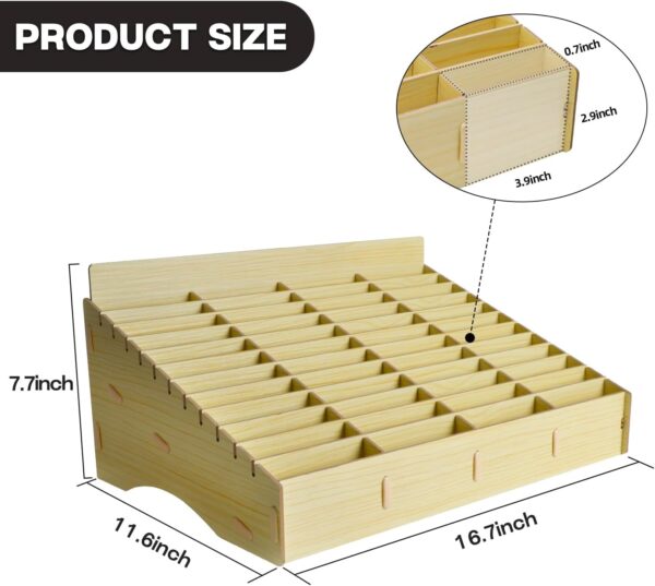 Large Capacity Solid Wooden Mobile Phone Display Stand & Storage Organizer for Retail Shop Counter, Available in 24 & 48 Slot Variants (Large – 48 Mobile Capacity)
