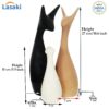 Lasaki Deer Family Set of 3 bwg Ceramic Figurine showpiece Artifact Abstract Animal Statue for Indoor, Home, Office Decor, (D - 7 X H - 27 cm), (Black, White, Ginger)