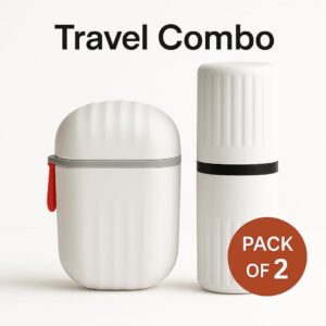 Leawall Portable Soap Holder & Travel Brush case Compact & Durable Plastic Soap Dish & brush Holder for Home, Travel, Hiking, and Camping – Travel Soap Box Case for Bathroom & Brush case holder(White)