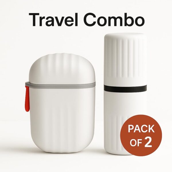 Leawall Portable Soap Holder & Travel Brush case Compact & Leawall Portable Soap Holder & Travel Brush case Compact & Durable Plastic Soap Dish & brush Holder for Home, Travel, Hiking, and Camping – Travel Soap Box Case for Bathroom & Brush case holder(White)