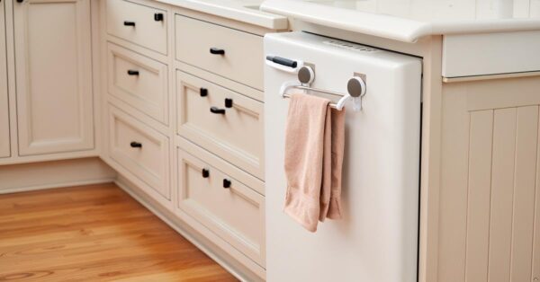 Leawall Self-Adhesive Double Towel Bar for Bathroom No Drill Wall Mounted Towel Rack with Stainless Steel Rods & Plastic Holders bathroom organiser without drill for Bathroom, Kitchen(10.5 Inch)