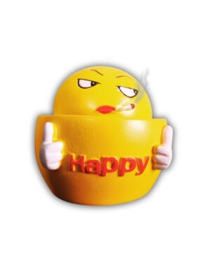 Lucky Miniature Figurines (Moving Head) for Enhance Luck,Desk Display for Office & Car Dashboard Decoration – Edition Premium Detailing (Happy Smoke Emoji)