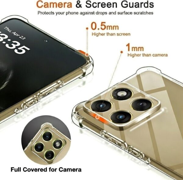 Lustree Motorola Moto Signature 5G Back Cover Transparent Case | Lustree Motorola Moto Signature 5G Back Cover Transparent Case | Clear TPU Shockproof Case with Four Corner Protection & Raised Camera Guard | Slim Protective Cover for Moto Signature
