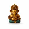 Luxaro mart Golden Ganesh Idol Murti for Car Dashboard, Home Mandir & Office Desk | 3.3 Inch Ganesha | Premium Gold Finish Ganpati Idol for Home Decor, Gift & Pooja