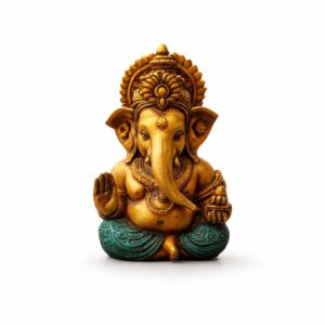 Luxaro mart Golden Ganesh Idol Murti for Car Dashboard, Home Mandir & Office Desk | 3.3 Inch Ganesha | Premium Gold Finish Ganpati Idol for Home Decor, Gift & Pooja