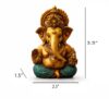 Luxaro mart Golden Ganesh Idol Murti for Car Dashboard, Home Mandir & Office Desk | 3.3 Inch Ganesha | Premium Gold Finish Ganpati Idol for Home Decor, Gift & Pooja
