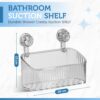 Luxura Bathroom Organiser Without Drill Suction Shelf No Drill No Adhesive Suction Use Installation Pack of 2pcs
