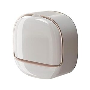 Luxury Soap Holder with Drain Tray, Waterproof Soap Dish with Drainage Box, Soap Box, Soap Dish with Lid, Wall Mounted Drain Sox for Bathroom, 11.6 x 11.6 x 4.5 cm, White, Pack of 1