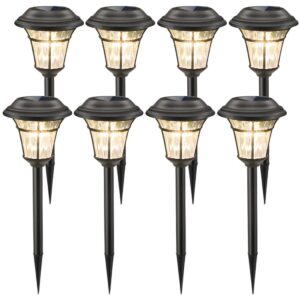 MAGGIFT 8 Pack Solar Pathway Lights Outdoor, IP65 Waterproof Solar MAGGIFT 8 Pack Solar Pathway Lights Outdoor, IP65 Waterproof Solar Garden Lights Solar Powered Landscape Lighting for Yard Patio Walkway Driveway