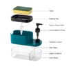 MARKWELL Plastic 3 in 1 Dish Soap Liquid Pump Dispenser Sponge Holder for Sink Countertop Kitchen Bathroom Multi-Color
