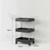 MASHUR FAB Multi Trolly Multipurpose Portable Storage Floor Standing Or Tabletop Rack|Trolley with Wheels for Kitchen Storage, Tiered Shelf (Stainless Steel, 3 Tier)