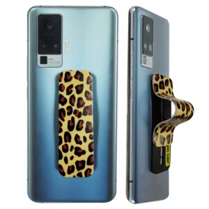 MO-GRIP Tabletop Finger Grip Selfie Holder & Mobile Stand for iPhones & Android Smartphones - Cheetah