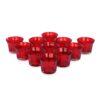 Mahganya Set of 6 Votive Glass Tealight Candle Holders - Mahganya Set of 6 Votive Glass Tealight Candle Holders - Christmas Decorations Items for Home Décor Living Room Bedroom Dining Table (Red) - Christmas and Diwali Gifts Multi Color (Red)
