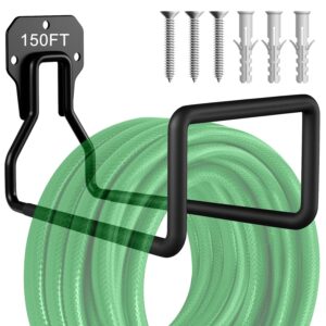 Metal Garden Hose Holder - Heavy Duty Wall Mount For Hoses, Reel & Rack,Black
