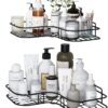 Metal Self-Adhesive Corner Shelf – Pack of 2 Bathroom & Kitchen Storage Organizer | Wall Mounted Rack Shelf for Bathroom Accessories | No Drilling Adhesive Installation
