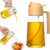 Mforall 2 in 1 Oil Sprayer and Dispenser - Dual-Use Kitchen Cooking Tool for Salad, BBQ, Roasting - Glass Oil Vinegar Bottle (Multi Color, 550 Ml)