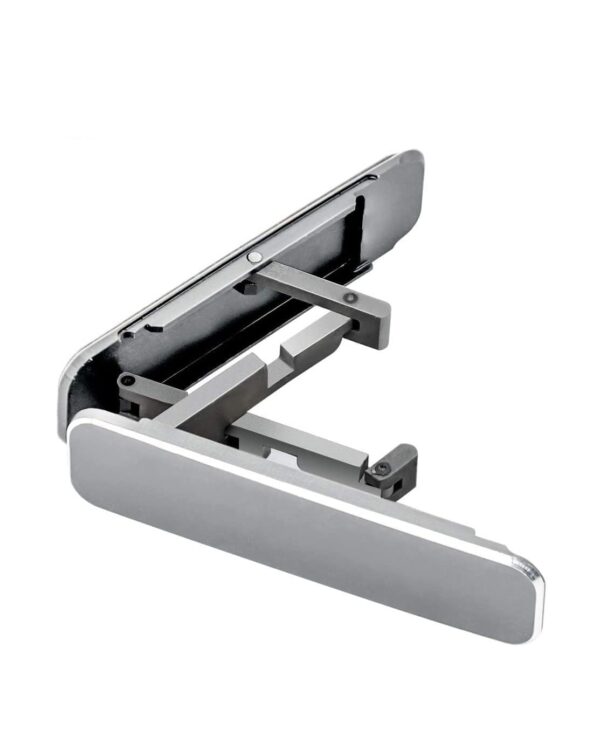 Midkart Universal Adjustable Foldable Thin Pocket Aluminum Tabletop Mobile Kickstand Compatible for Any Cellphone with Vertical and Horizontal Adjustable Angle, Silver