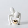 Mini Hugging Couple Statue Ceramic Lover Figurine Home Decor is Mini Hugging Couple Statue Ceramic Lover Figurine Home Decor is a Romantic Gift for Her on Wedding Anniversary and Valentines, TV Stand Decoration Knick Knacks for Shelves (White)
