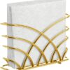Modern Napkin Holder for Dining Table and Kitchen - Tissue Modern Napkin Holder for Dining Table and Kitchen - Tissue Paper Stand for Home Décor, Restaurant, Dispenser Organizer (Gold)