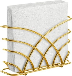 Modern Napkin Holder for Dining Table and Kitchen - Tissue Modern Napkin Holder for Dining Table and Kitchen - Tissue Paper Stand for Home Décor, Restaurant, Dispenser Organizer (Gold)