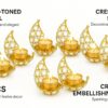Moon Tea Light Holder, Candle Holder, Crystal Candle Holder, Metal Lanterns, Table Decoration for Wedding Party, Ramadan, Diwali Decoration (Gold, Gold (Pack of 6))