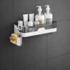 Mozarto Bathroom Shelf Organizer with Wall Mounted Bathroom Storage Rack, Mozarto Bathroom Shelf Organizer with Wall Mounted Bathroom Storage Rack, Space Saving Shelf for Toiletries, Bathroom Hardware and Accessories Holder (1)