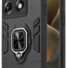Mr. Case Back Cover for Motorola Signature with 360° Rotating Mr. Case Back Cover for Motorola Signature with 360° Rotating Ring Stand | Dual Layer Shockproof Protection | Tough Frame | Raised Camera Protection Case - Black