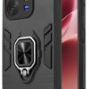 Mr. Case Back Cover for Vivo V70 Elite 5G with Mr. Case Back Cover for Vivo V70 Elite 5G with 360° Rotating Ring Stand | Dual Layer Shockproof Protection | Tough Frame | Raised Camera Protection Case - Black