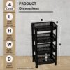 Multipurpose Plastic Kitchen Rack with Baskets | Vegetable & Fruit Storage Stand | Strong & Durable Organizer for Kitchen, Bathroom & Utility (4 Layer, Black)