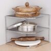 Multipurpose Storage Corner Shelf For Plates,Bowls & Cups Dish Corner Multipurpose Storage Corner Shelf For Plates,Bowls & Cups Dish Corner Rack Stand Shelves Holder ( Stainless Steel)