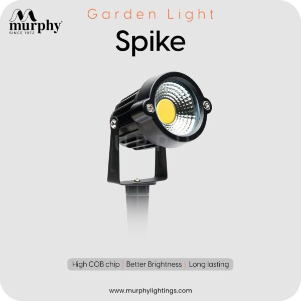 Murphy 5W Heavy-Duty LED Spike Focus Light - IP65 Water Resistant, Adjustable 180°, Aluminium Material, Outdoor Garden Lights (Warm White), Pack of 10