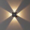 Murphy LED Outdoor Up/Down Wall Light - 6W, Warm White, (4 Multi-Directional Beams), IP65 Waterproof Aluminum Body, Pack of 1 (2-Year Warranty)