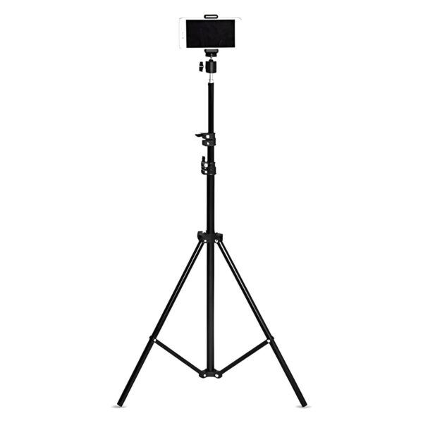 NAFA Lightweight & Portable 7 Feet (84 Inch) Long Tripod Stand with Adjustable Mobile Clip Holder for All Mobiles & Cameras | Working Length of 800 mm to 2100 mm | Supports Weight Up to 5000 g