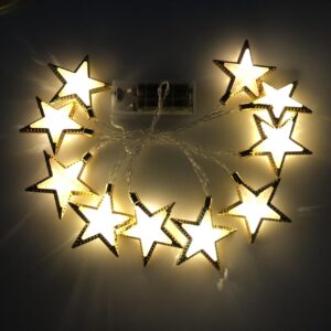 NGEL Solar Powered Tiki Light with Spike Stand for Garden, Yard, Pathways - Waterproof Golden Star Light (Pack of 1)