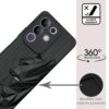NIUKIN Silicone Mobile Case for Vivo T4x 5G / iQOO Z10x 5G | 3D Engraved Design | Shockproof Scratch Proof Cover | Black