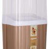 Nayasa Plastic Castle Cutlery Stand | Big | Utensils Holder with Compartments & Drip Tray | Spoon, Fork, Knife & Chopstick Organizer | Tabletop & Kitchen Storage Rack | Brown