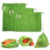 Necavu 100% cotton set of 6 fridge bag | Eco-friendly natural vegetables bags for fridge storage & mesh net vegetable bag fridge | Multi-purpose Eco-friendly cotton mesh (Neem Green)