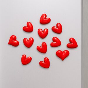 Nostrae by Ekhasa Red Heart Cute Fridge Magnets Set of Nostrae by Ekhasa Red Heart Cute Fridge Magnets Set of 10 | Fridge Magnet Refrigerator Stylish | Kitchen Fridge Decoration Items | Mini Gifts