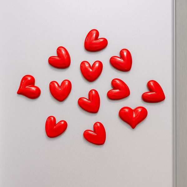 Nostrae by Ekhasa Red Heart Cute Fridge Magnets Set of 10 | Fridge Magnet Refrigerator Stylish | Kitchen Fridge Decoration Items | Mini Gifts