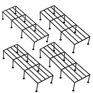 Nurturing Green® Metal Plant Stands (Set of 4) | Black Nurturing Green® Metal Plant Stands (Set of 4) | Black Rust-Proof Pot Stands for Home, Living Room, Balcony & Garden | Durable Planter Stand for Flower Pots, Vases, Outdoor & Decor Use (24" x 8.5")