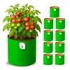 ORGANIC BAZAR 12x12 Grow Bags for Terrace Garden, Premium HDPE Green-Orange Planters for Vegetable Plants for Indoor-Outdoor Garden (Pack of 10)